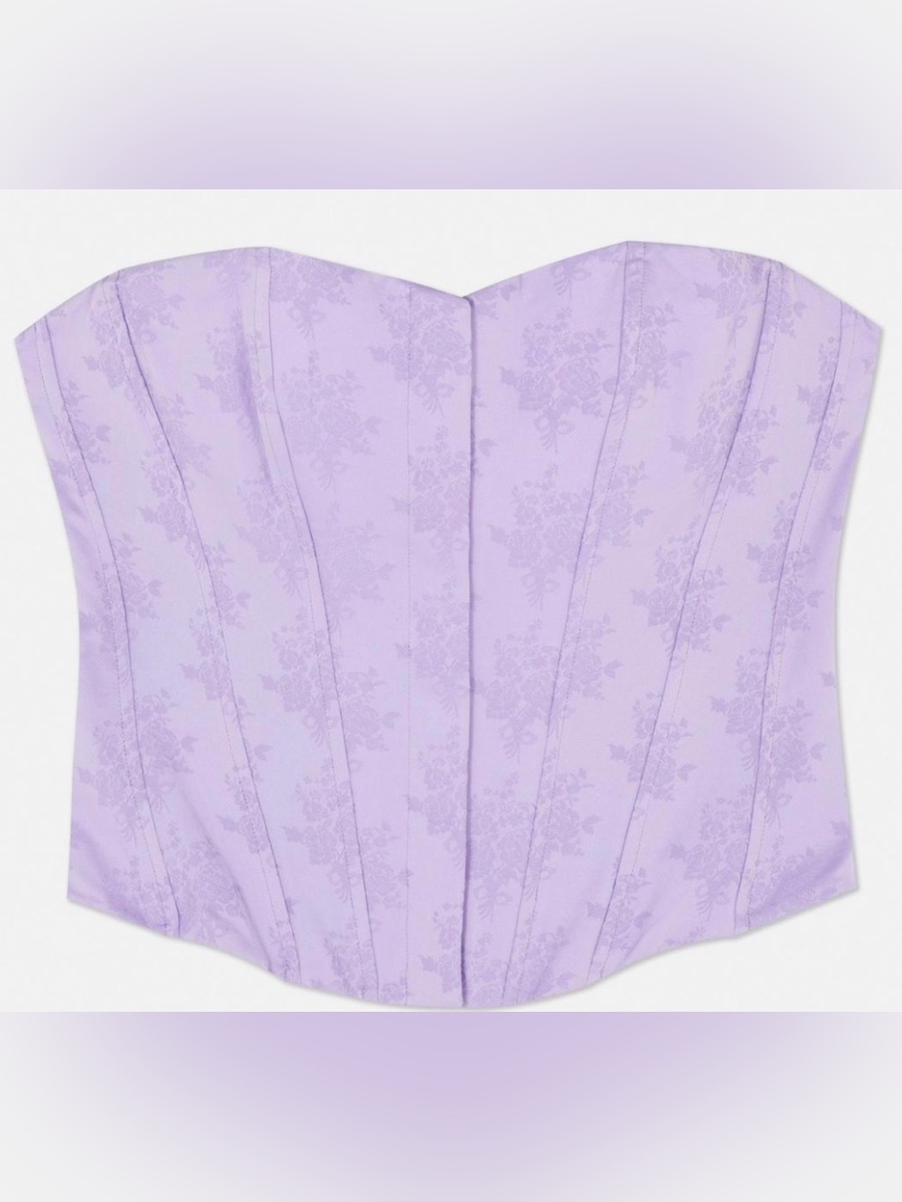 Strapless Lavender Floral Corset Bandeau Top